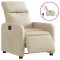Fotoliu rabatabil electric, crem, material textil - 1