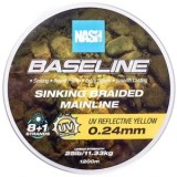 Fir Textil Nash Baseline Sinking Braid, Uv Yellow, 9.07kg, 20lbs, 0.20mm, 1200m