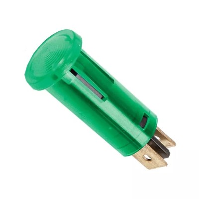 Lumina semnal 12V lumina verde LED 39x12 mm terminal 6.3mm 07921ZO foto