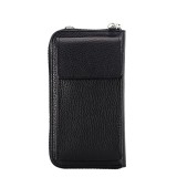 Cumpara ieftin Portofel si port telefon negru din piele naturala 8971 07