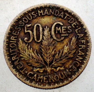 F.287 CAMERUN CAMEROUN COLONIE FRANCEZA 50 CENTIMES 1925 foto