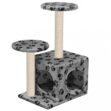 Cumpara ieftin Ansamblu pisici turnuri de sisal gri 60 cm imprimeu cu labute