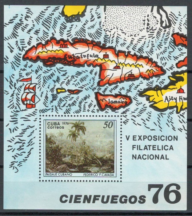 Cuba 1976 Mi 2175 bl 48 MNH - A 5-a expozitie nationala de timbre