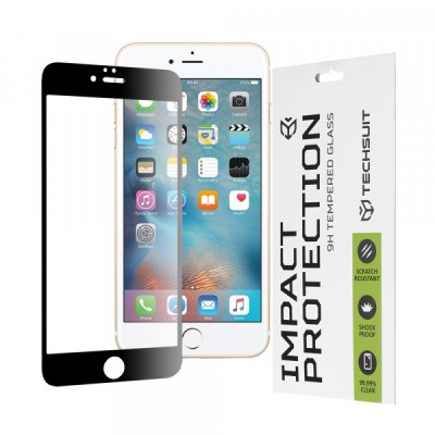 Folie de protectie Ecran Techsuit pentru Apple iPhone 6s Plus / 6 Plus, Sticla Securizata, Full Glue, 111D, Neagra foto