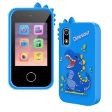 Telefon inteligent pentru copii ZYTEQ&reg;️ A10, 2.8 inch, husa silicon, HD 1080P, jocuri, video, muzica, alarma, incarcare USB-C, albastru
