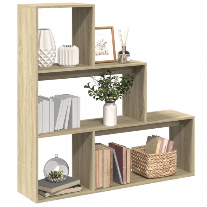 Gossi biblioteca/separator 3 niveluri stejar sonoma 123x29x123cm lemn