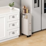 Dulap &icirc;ngust cu roti pentru nise Broreynna 66x15x33 cm, nisip