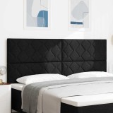 Cumpara ieftin Tăblie cap cu lumini cu bandă LED Negru 200 cm țesătură