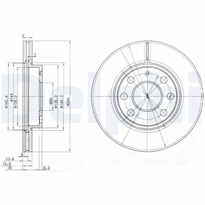 DELPHI BG3568 Disc frana foto