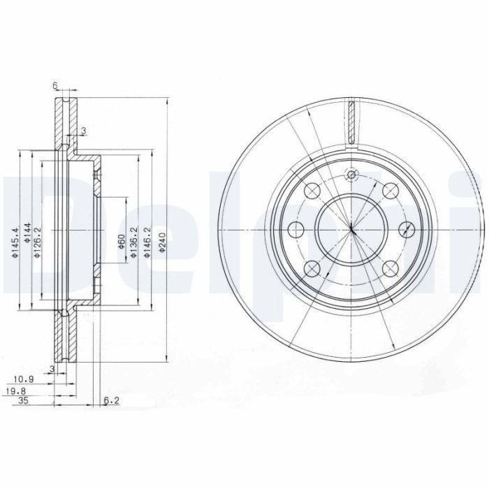 DELPHI BG3568 Disc frana