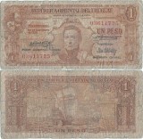 1939 ( 2 I ) , 1 peso ( P-35a.4 ) - Uruguay