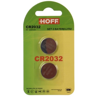 Baterie Hoff CR2032, 3V, litiu, 2 buc foto