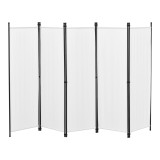 Paravan Huesca B, 171 x 250 cm, otel/poliester, bej, pliabil [en.casa] HausGarden Leisure