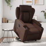 VidaXL Fotoliu rabatabil electric cu ridicare, maro, piele ecologică 3204560