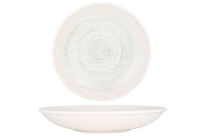ID Fine Farfurie ad&acirc;ncă - Glacier - Porţelan - 25 cm (1140cc) - set de 6