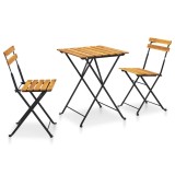 Cumpara ieftin Set mobilier bistro pliabil, 3 piese, lemn masiv de acacia