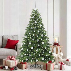 vidaXL Brad de Crăciun artificial cu 300 LED Verde 180 cm PE și PVC 3397554