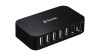 HUB extern D-LINK, porturi USB: USB 2.0 x 7, conectare prin USB 2.0, alimentare retea 220 V, negru, &quot;DUB-H7&quot; (timbru verde 0.8 lei)
