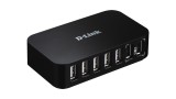 HUB extern D-LINK, porturi USB: USB 2.0 x 7, conectare prin USB 2.0, alimentare retea 220 V, negru, &quot;DUB-H7&quot; (timbru verde 0.8 lei)