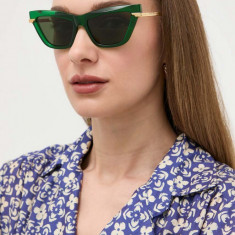 Bottega Veneta ochelari de soare femei, culoarea verde