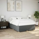 VidaXL Cadru de pat fără saltea, gri &icirc;nchis, 140x190 cm, textil