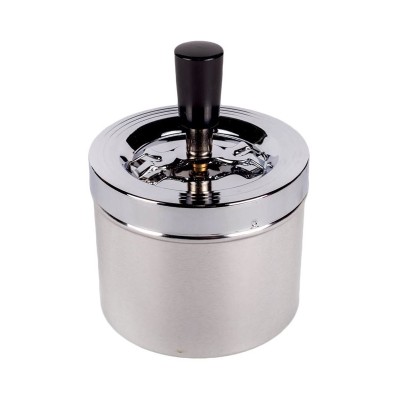 Scrumiera anti vant din metal, Argintiu, 9x14 cm, ATU-089381 foto