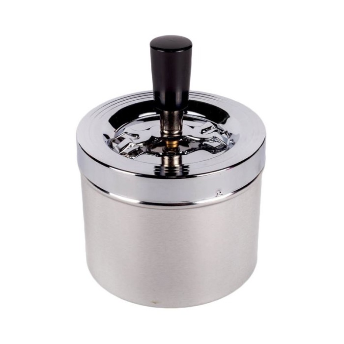 Scrumiera anti vant din metal, Argintiu, 9x14 cm, ATU-089381