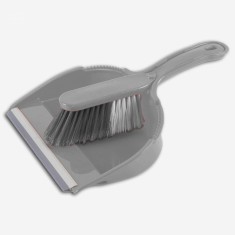 Faras din plastic, cu lamela de cauciuc si perie, MR731, gri