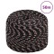 vidaXL Fr&acirc;nghie de barcă, negru, 6 mm, 50 m, polipropilenă