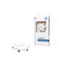 Splitter adaptor Jack 3.5 mm mama x6 stereo +cu cablu 0.2m alb LOGILINK CA1088 foto