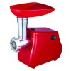 Masina de tocat carne, cu motor din cupru, cutite din otel inoxidabil, putere 1300W, accesorii umplut carnati, functie revers, rosu