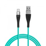 Delight - Cablu de date - USB Type C - &icirc;nveliş siliconic, 4 culori, 1 m 55436, General