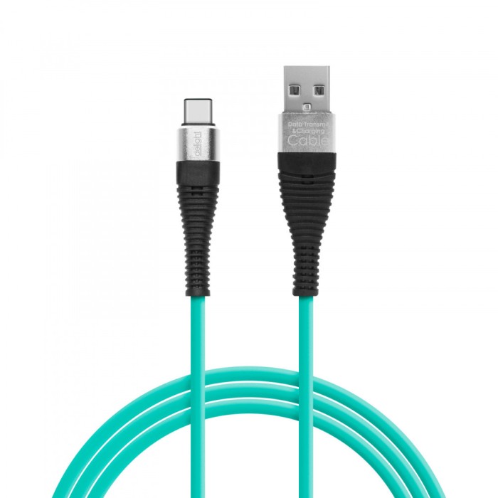 Delight - Cablu de date - USB Type C - &icirc;nveliş siliconic, 4 culori, 1 m Best CarHome