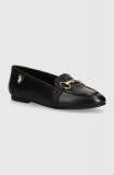 U.S. Polo Assn. mocasini de piele CHERY femei, culoarea negru, cu toc plat, CHERY001W 4L2