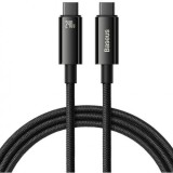 CABLU alimentare si date Baseus Tungsten Gold, Fast Charging Data Cable pt. smartphone, USB Type-C la USB Type-C 240W, braided, 1m, negru &quot;CAWJ040001&quot;