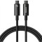 CABLU alimentare si date Baseus Tungsten Gold, Fast Charging Data Cable pt. smartphone, USB Type-C la USB Type-C 240W, braided, 1m, negru &quot;CAWJ040001&quot;