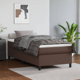 VidaXL Cadru de pat, maro, 80x200 cm, piele ecologică