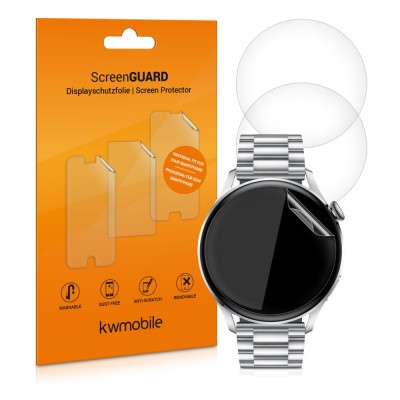 Set 3 Folii protectie pentru Huawei Watch 3 Pro / Watch 3, kwmobile, Polimer, Transparent, 55591.1 foto