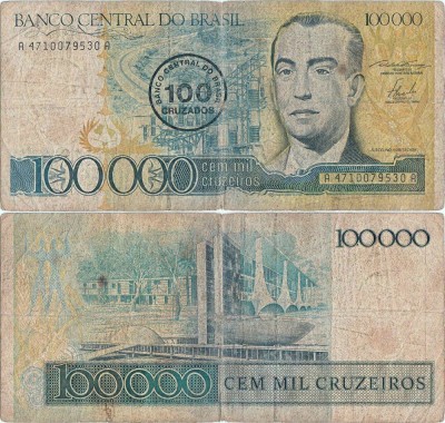 1986 , 100 cruzados ( P-208a ) - Brazilia foto