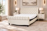 Pat Misterio 180x200 cm Tapitat Catifea Crem Somiera Inclusa (cod AF 3589-01)
