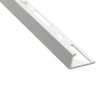 Profil aluminiu terminatie gresie si faianta, SET S51, drept, alb, 10 x 2500 mm