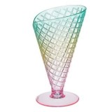 Bol din plastic pentru inghetata, forma cornet rainbow, &Oslash;16.5x9.5cm, CMCLASS