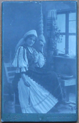 Foto pe carton gros , costum popular , Simleu , 1911 foto