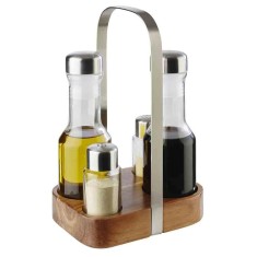 Oliviera, suport cu 4 piese, model Wood