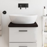 vidaXL Blat de baie, maro &icirc;nchis, 40x50x(2-4) cm, lemn masiv tratat