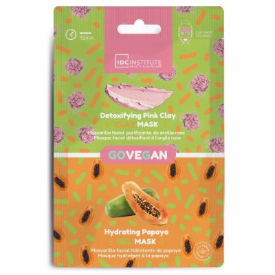 Masca faciala duo cu argilă roz și extract de papaya, Skincare Essential, IDC Institute, 12ml foto
