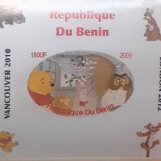 Benin 2009 J.O. Vancouver 2010 , London 2012 Winnie Pooh, desene,nedant.Mnh