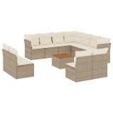 Cumpara ieftin Set canapele de gradina cu perne, 12 piese, bej, poliratan