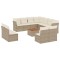 Set canapele de gradina cu perne, 12 piese, bej, poliratan