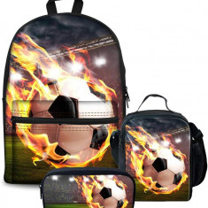 Rucsacuri de școală pentru băieți cu imprimeu baschet de foc Rucsac de călătorie